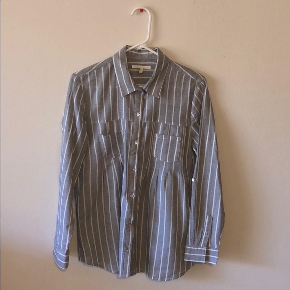 Striped button down.